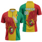 Guinea Basketball Custom Zipper Polo Shirt Syli Nationale African Pattern