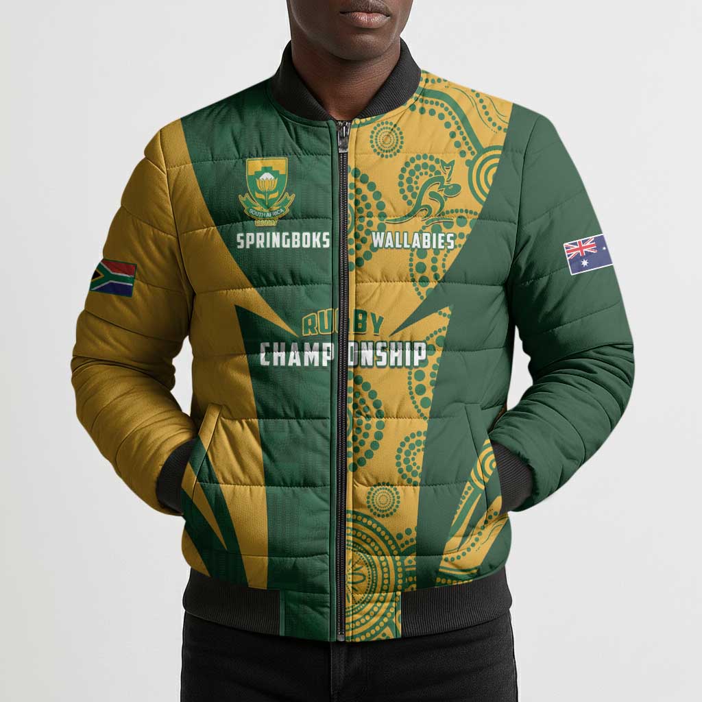 South Africa Australia Rugby Custom Bomber Puffer Jacket Springboks Wallabies Together