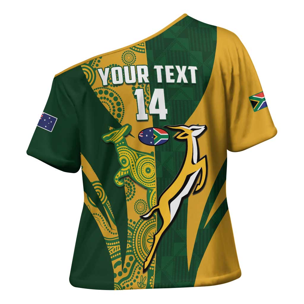 South Africa Australia Rugby Custom Cross Shoulder Shirt Springboks Wallabies Together