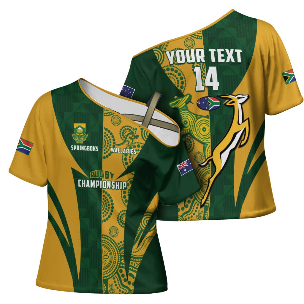 South Africa Australia Rugby Custom Cross Shoulder Shirt Springboks Wallabies Together
