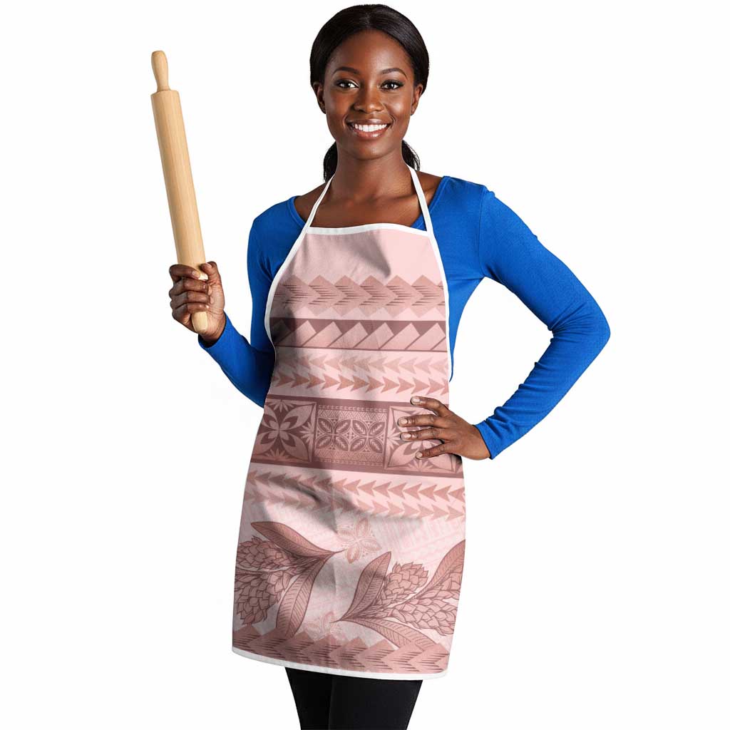 Pastel Pink Samoa Siapo Teuila Flowers Apron