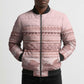 Pastel Pink Samoa Siapo Teuila Flowers Bomber Puffer Jacket