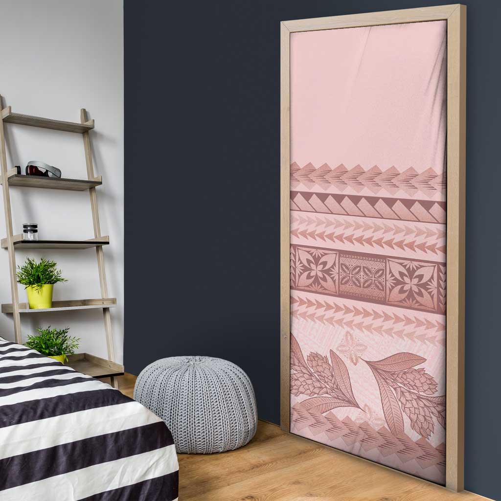Pastel Pink Samoa Siapo Teuila Flowers Door Cover