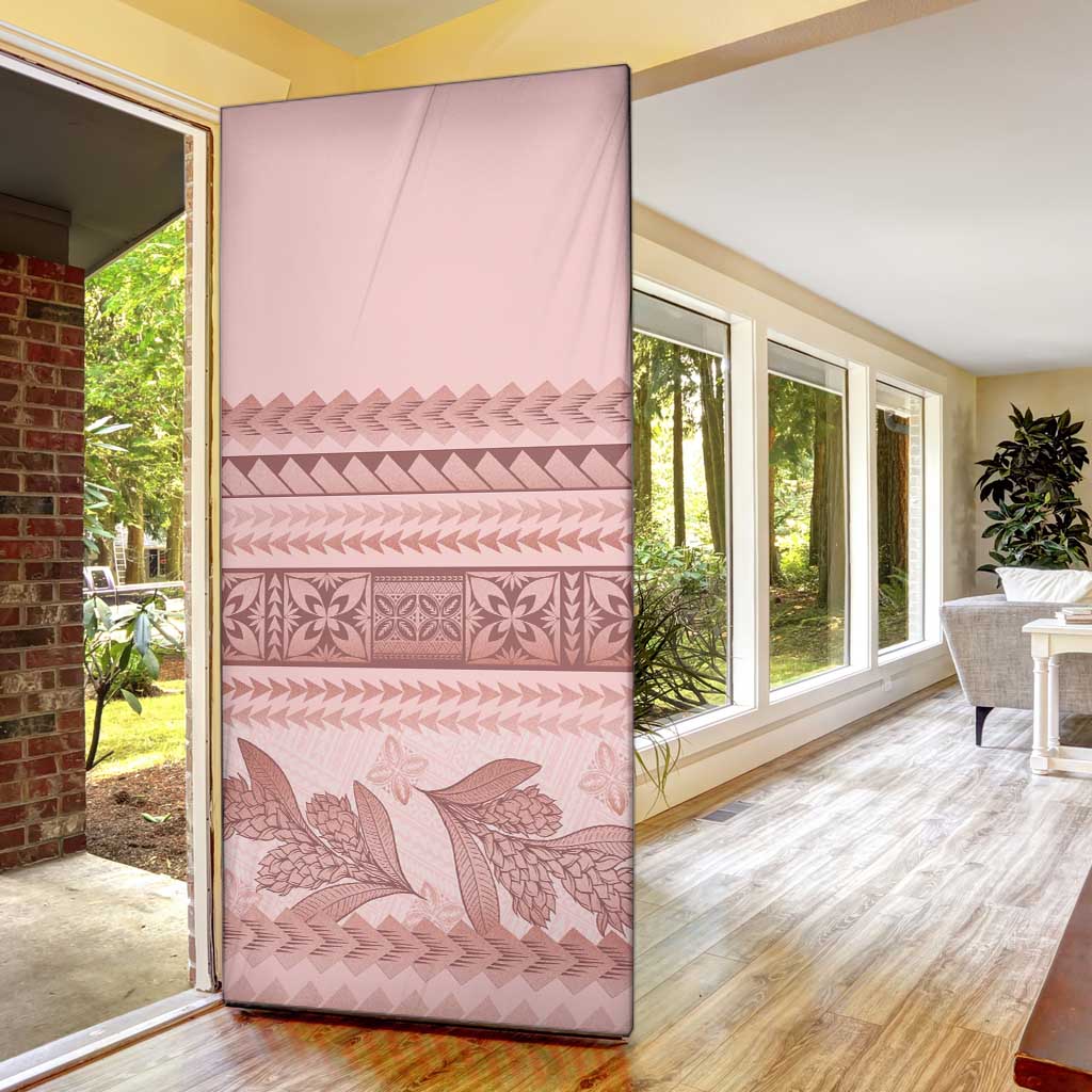 Pastel Pink Samoa Siapo Teuila Flowers Door Cover