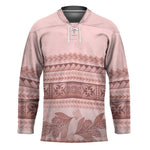 Pastel Pink Samoa Siapo Teuila Flowers Hockey Jersey