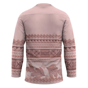 Pastel Pink Samoa Siapo Teuila Flowers Hockey Jersey