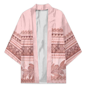 Pastel Pink Samoa Siapo Teuila Flowers Kimono