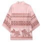 Pastel Pink Samoa Siapo Teuila Flowers Kimono