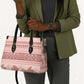 Pastel Pink Samoa Siapo Teuila Flowers Leather Bag