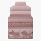 Pastel Pink Samoa Siapo Teuila Flowers Sleeveless Puffer Jacket