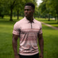 Pastel Pink Samoa Siapo Teuila Flowers Zipper Polo Shirt