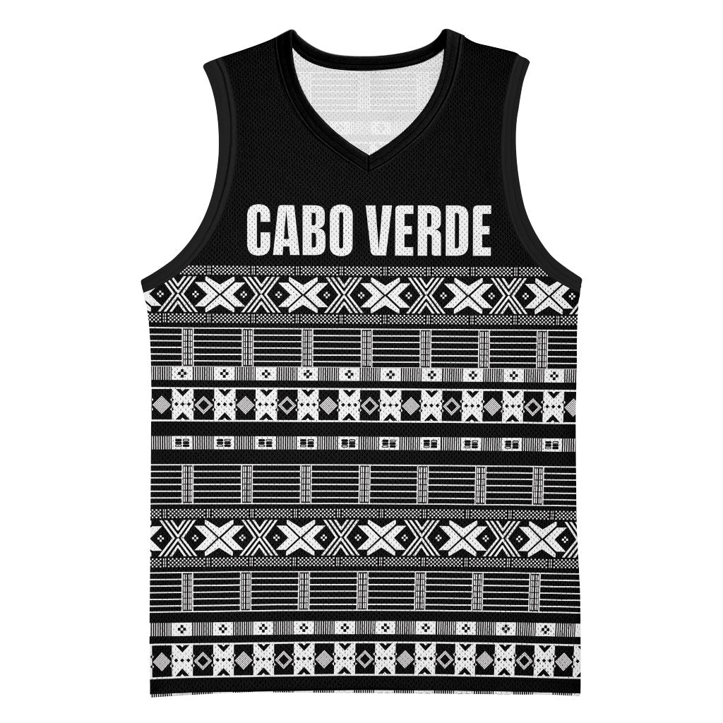 Pano De Terra Motifs Cabo Verde Basketball Jersey Black Color