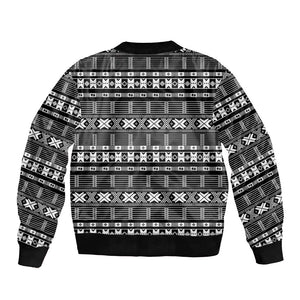 Pano De Terra Motifs Cabo Verde Bomber Jacket Black Color