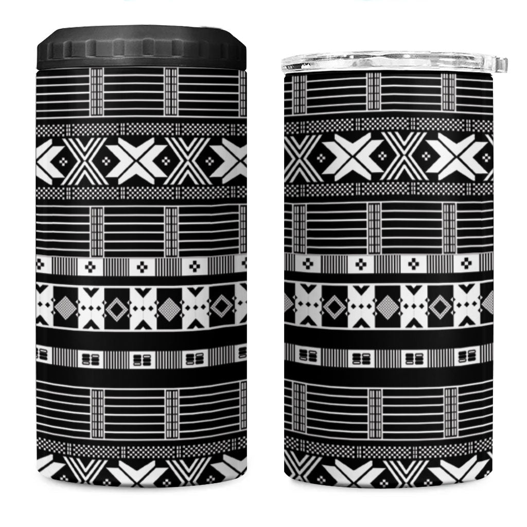 Pano De Terra Motifs Cabo Verde 4 in 1 Can Cooler Tumbler Black Color