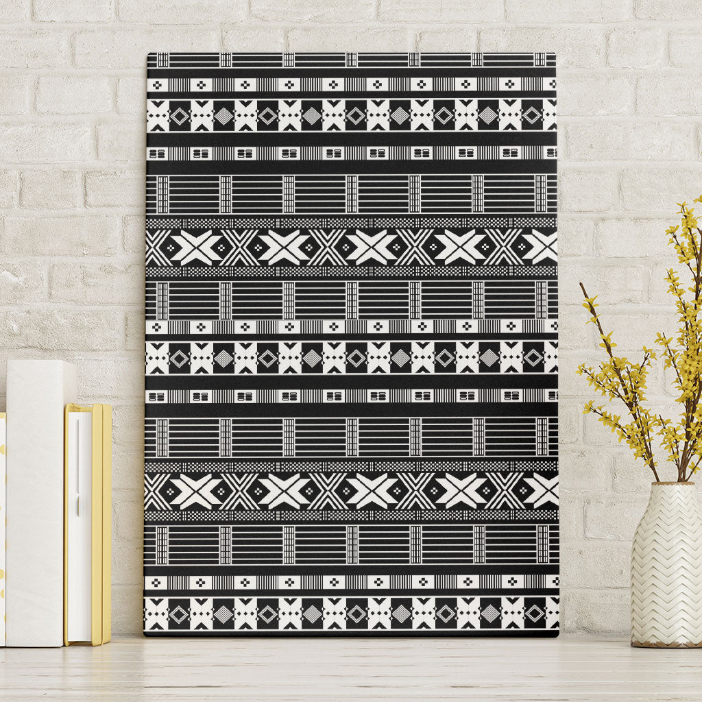 Pano De Terra Motifs Cabo Verde Canvas Wall Art Black Color