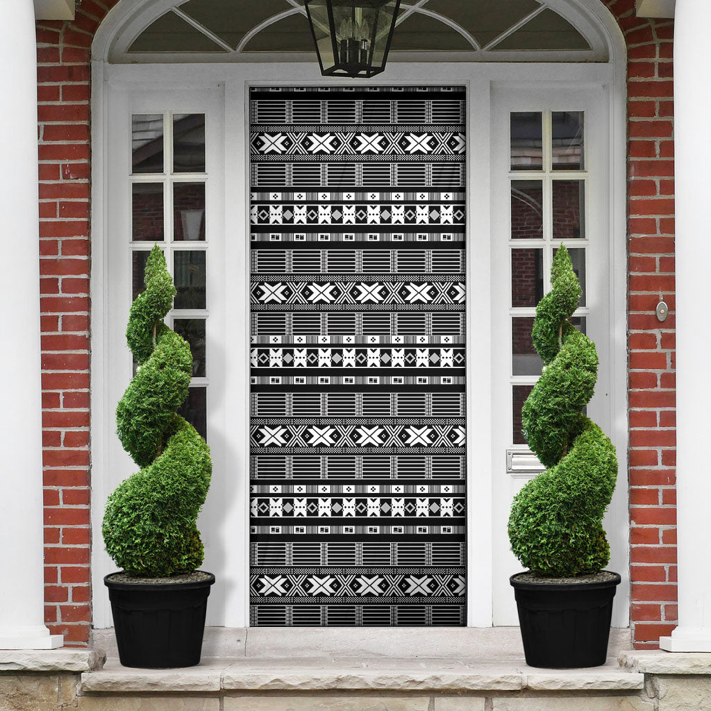 Pano De Terra Motifs Cabo Verde Door Cover Black Color
