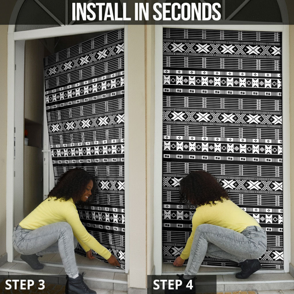 Pano De Terra Motifs Cabo Verde Door Cover Black Color