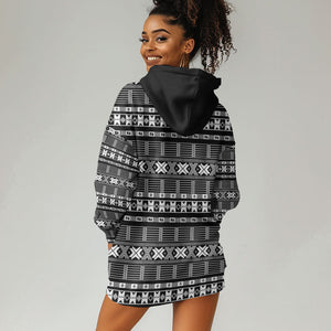 Pano De Terra Motifs Cabo Verde Hoodie Dress Black Color