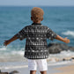 Pano De Terra Motifs Cabo Verde Kid Hawaiian Shirt Black Color