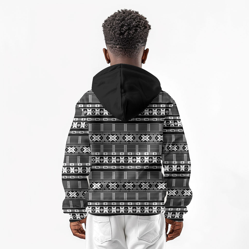 Pano De Terra Motifs Cabo Verde Kid Hoodie Black Color