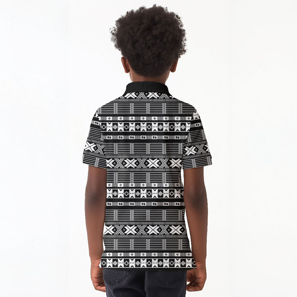 Pano De Terra Motifs Cabo Verde Kid Polo Shirt Black Color