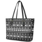 Pano De Terra Motifs Cabo Verde Leather Tote Bag Black Color