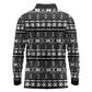 Pano De Terra Motifs Cabo Verde Long Sleeve Polo Shirt Black Color