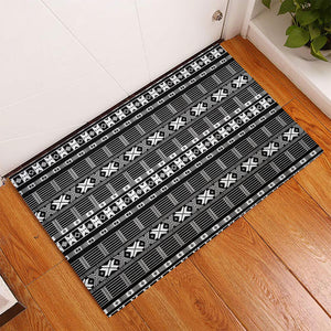 Pano De Terra Motifs Cabo Verde Rubber Doormat Black Color