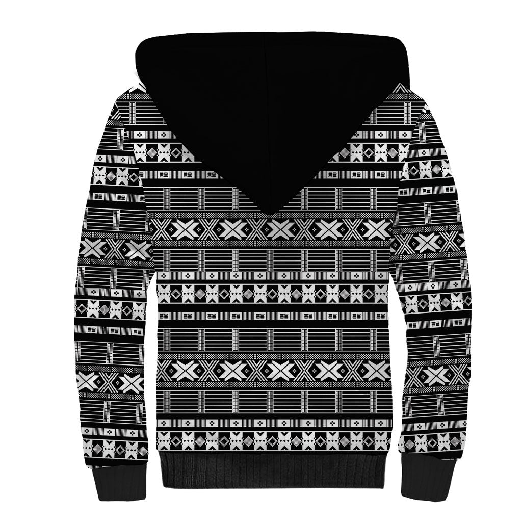 Pano De Terra Motifs Cabo Verde Sherpa Hoodie Black Color