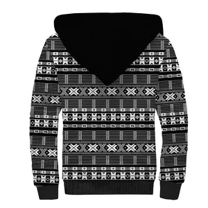 Pano De Terra Motifs Cabo Verde Sherpa Hoodie Black Color