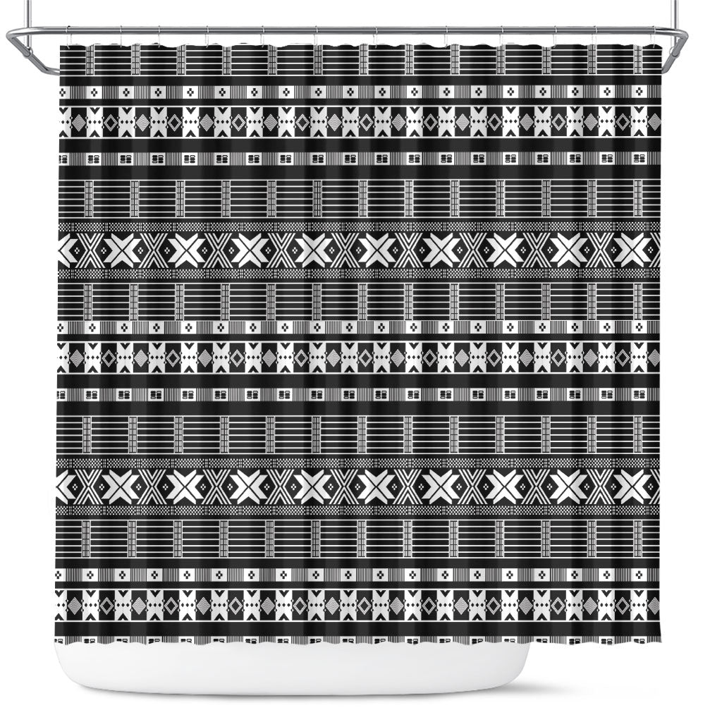 Pano De Terra Motifs Cabo Verde Shower Curtain Black Color