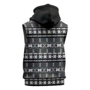 Pano De Terra Motifs Cabo Verde Sleeveless Hoodie Black Color