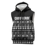 Pano De Terra Motifs Cabo Verde Sleeveless Zip Hoodie Black Color