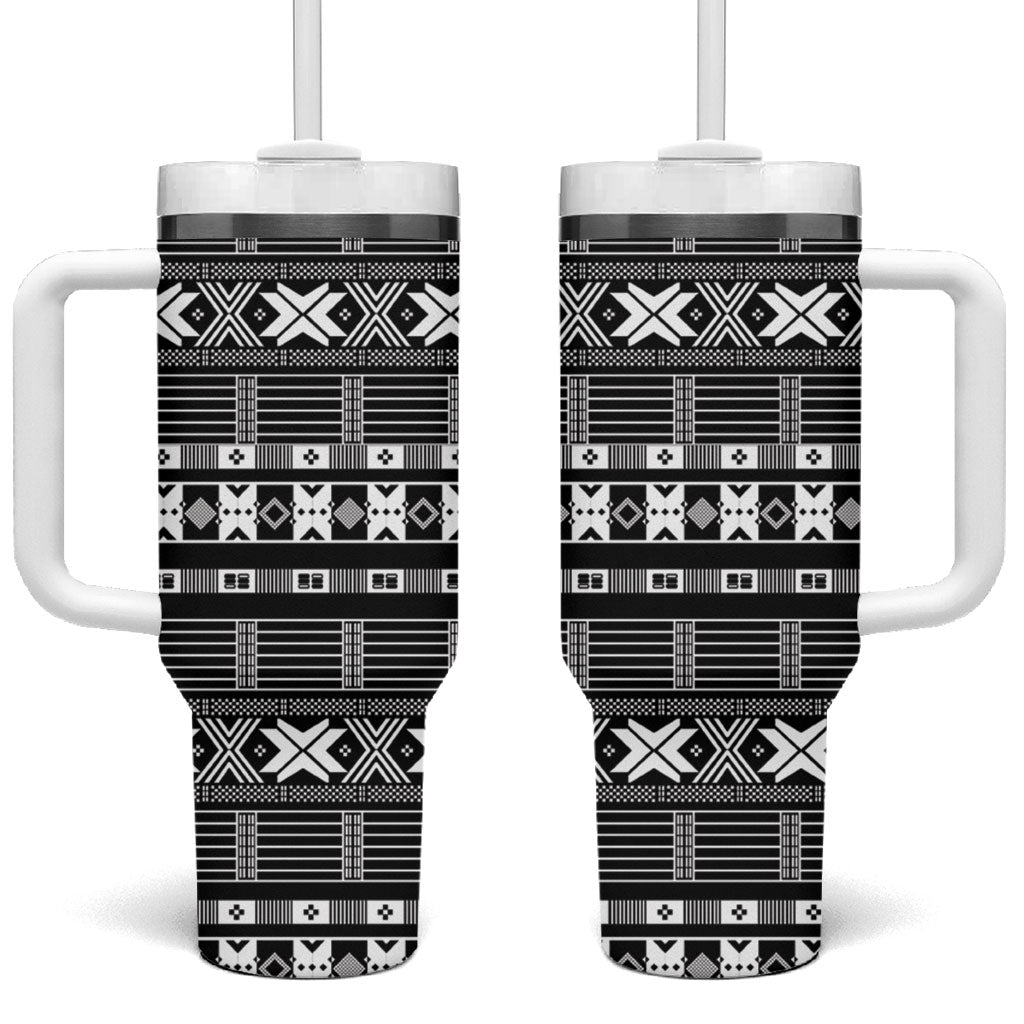 Pano De Terra Motifs Cabo Verde Tumbler With Handle Black Color
