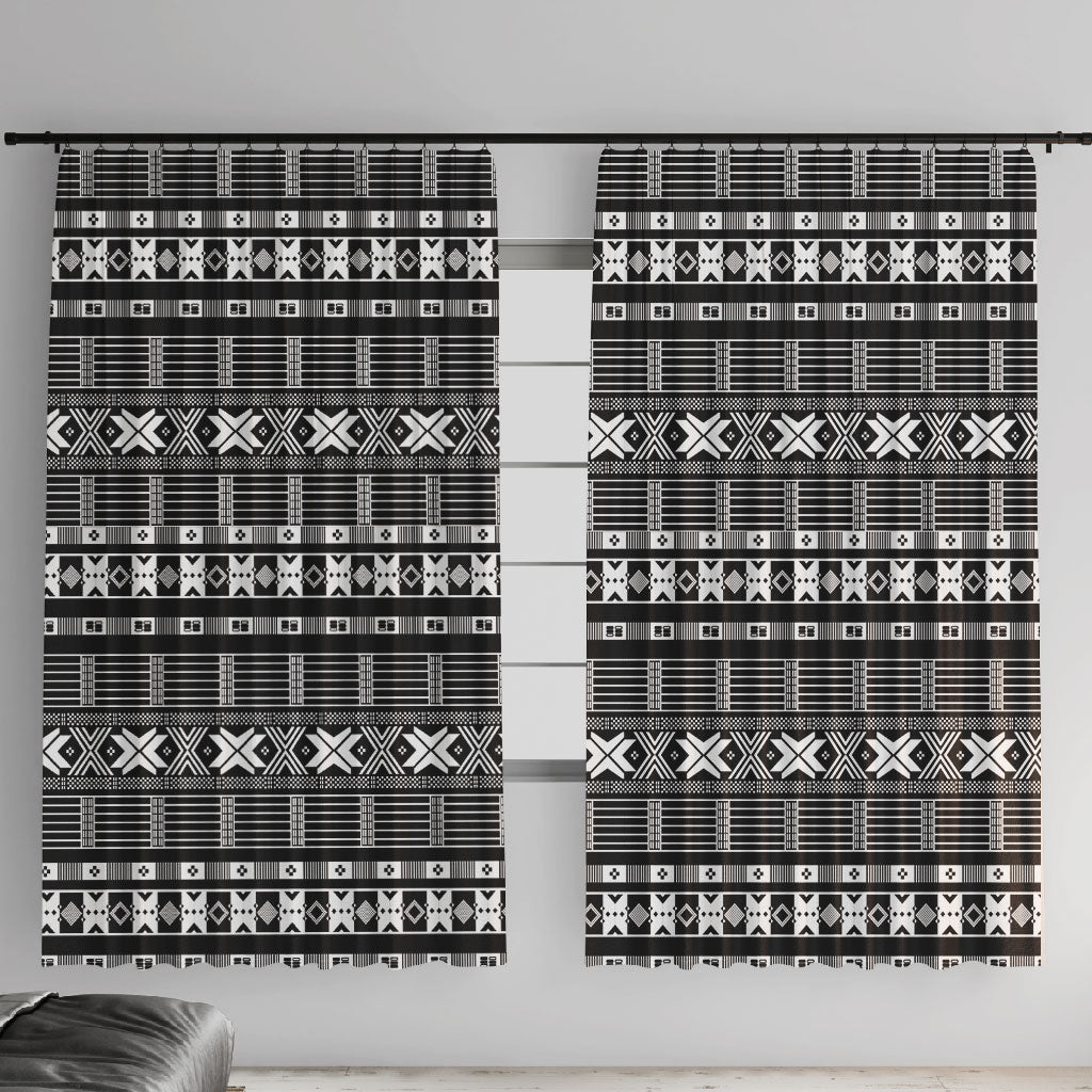 Pano De Terra Motifs Cabo Verde Window Curtain Black Color