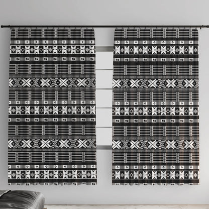 Pano De Terra Motifs Cabo Verde Window Curtain Black Color
