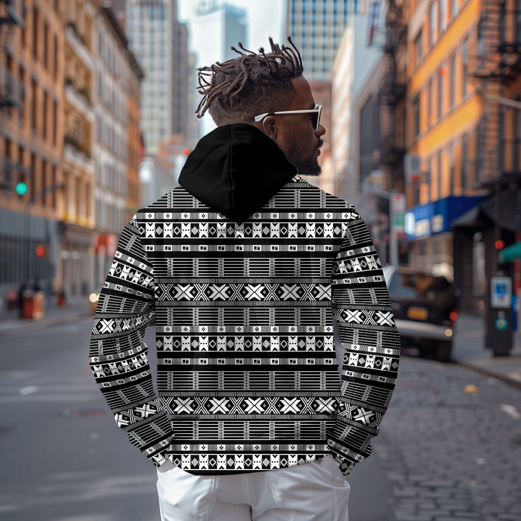 Pano De Terra Motifs Cabo Verde Zip Hoodie Black Color