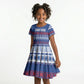 Pano De Terra Motifs Cabo Verde Kid Short Sleeve Dress Flag Color