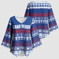 Pano De Terra Motifs Cabo Verde Kimono Sleeve Blouse Flag Color