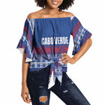 Pano De Terra Motifs Cabo Verde Off Shoulder Wrap Waist Top Flag Color