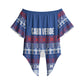 Pano De Terra Motifs Cabo Verde Off Shoulder Wrap Waist Top Flag Color