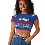 Pano De Terra Motifs Cabo Verde Raglan Cropped T shirt Flag Color