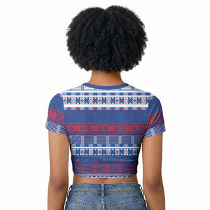 Pano De Terra Motifs Cabo Verde Raglan Cropped T shirt Flag Color