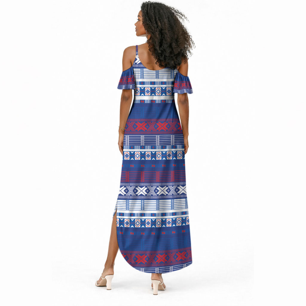 Pano De Terra Motifs Cabo Verde Summer Maxi Dress Flag Color