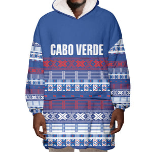 Pano De Terra Motifs Cabo Verde Wearable Blanket Hoodie Flag Color