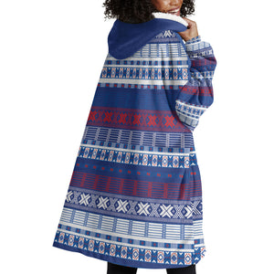Pano De Terra Motifs Cabo Verde Wearable Blanket Hoodie Flag Color