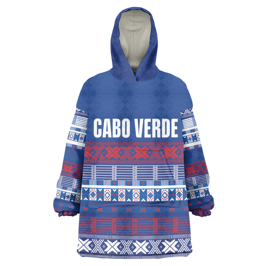 Pano De Terra Motifs Cabo Verde Wearable Blanket Hoodie Flag Color