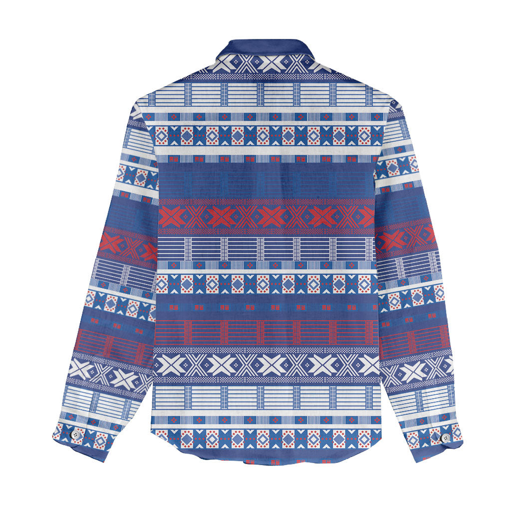 Pano De Terra Motifs Cabo Verde Women Casual Shirt Flag Color