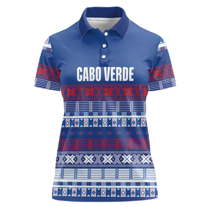Pano De Terra Motifs Cabo Verde Women Polo Shirt Flag Color