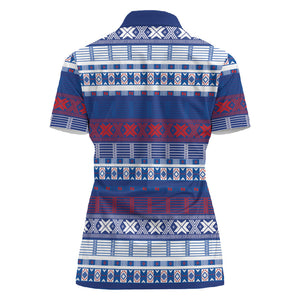 Pano De Terra Motifs Cabo Verde Women Polo Shirt Flag Color